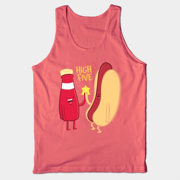 Ketchup & Hot Dog High Five Tank Top by Digster